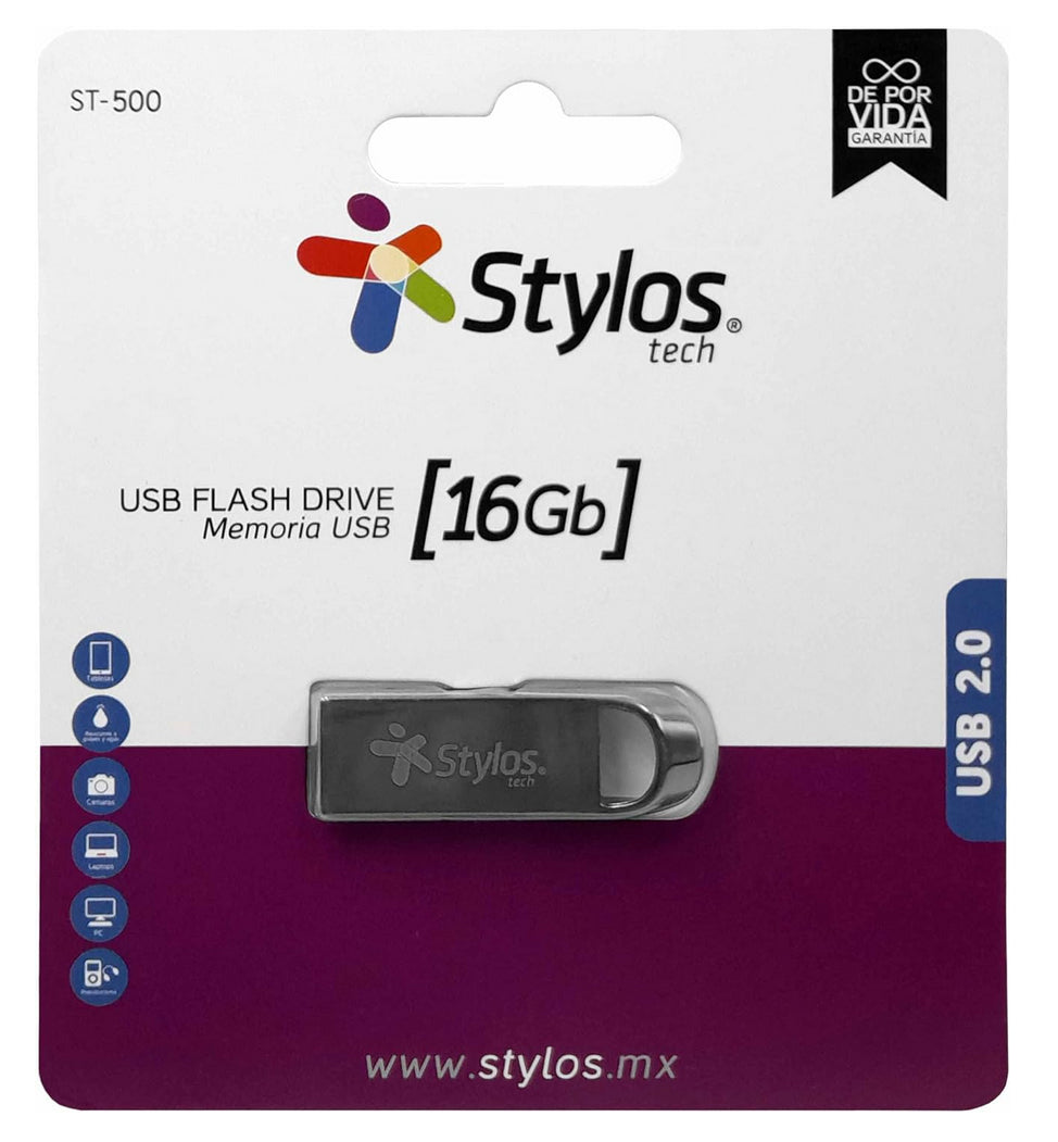 Memoria USB 2.0 16GB Stylos. STMUS516B - Memoria USB 2.0 16GB Stylos. STMUS516B -